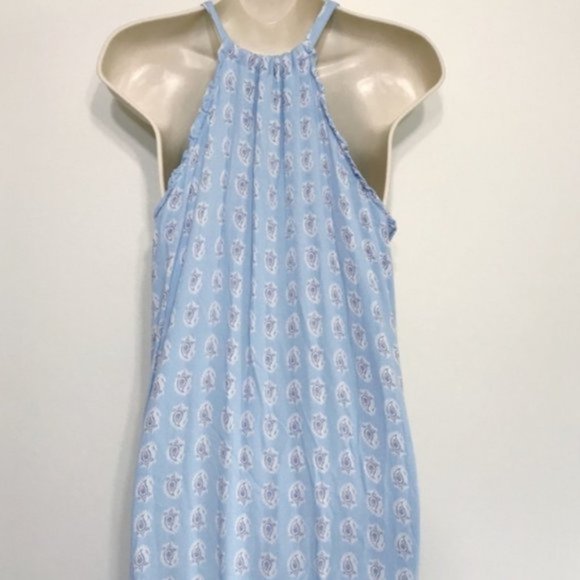 The Prairie Blue and White Strapless Maxi Dress - Picture 13 of 14